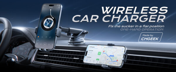 Wireless Car Charger, Fast Charging 15W Auto Clamping Car Charger Phone Holder Phone Mount - Image 6